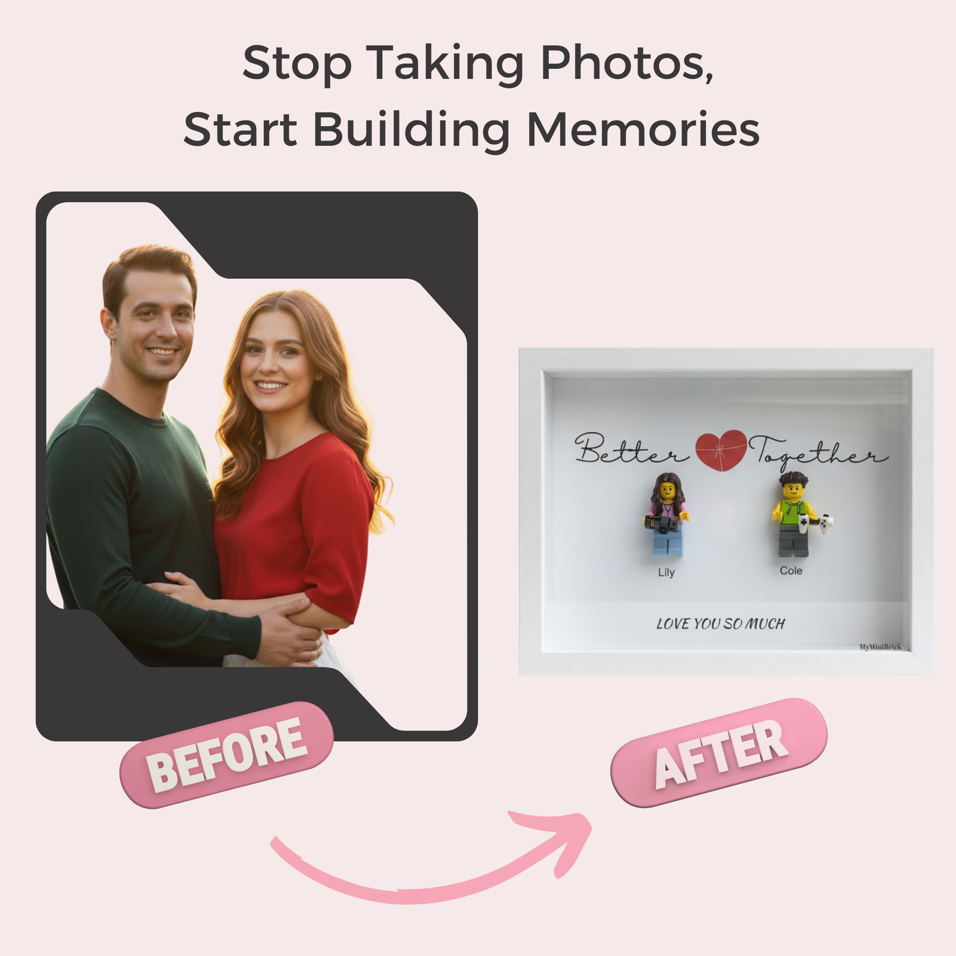 Custom LEGO® Frame 2-3 Minifigures 6x8 | MyMiniBrick - MyMiniBrick 