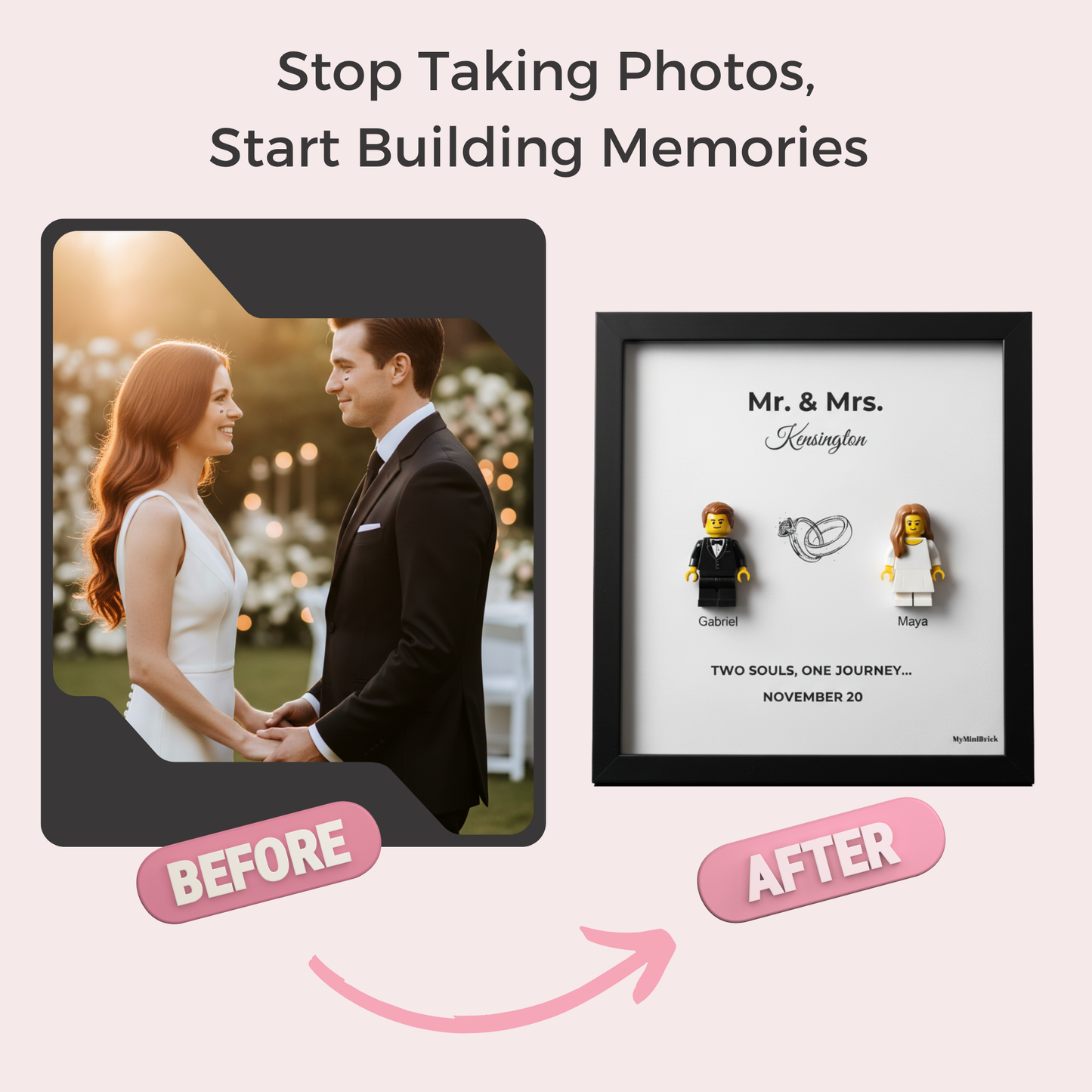 Custom LEGO® Frame  3-4 Minifigures 10x8 | MyMiniBrick - MyMiniBrick 