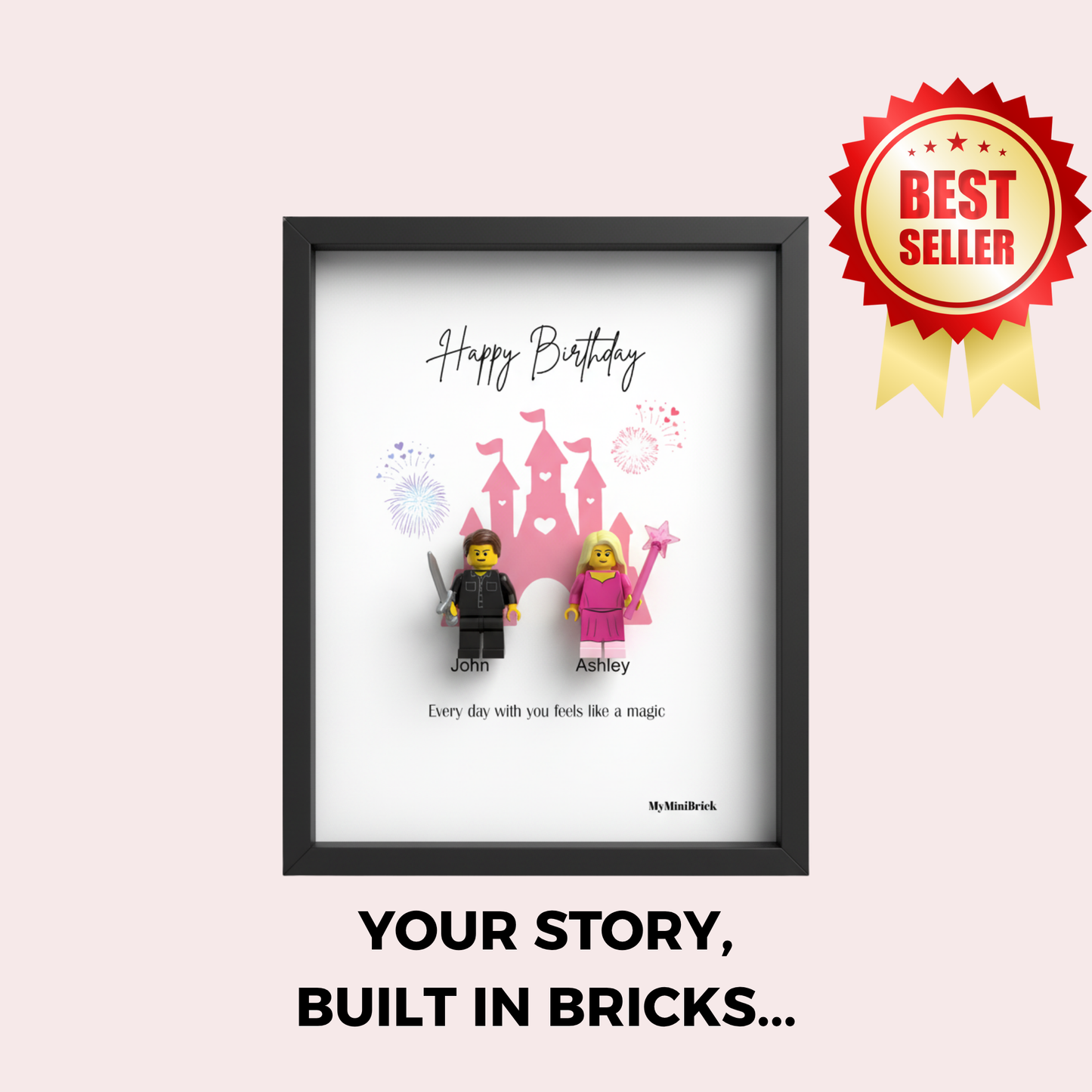 Custom LEGO® Frame  3-4 Minifigures 10x8 | MyMiniBrick - MyMiniBrick 