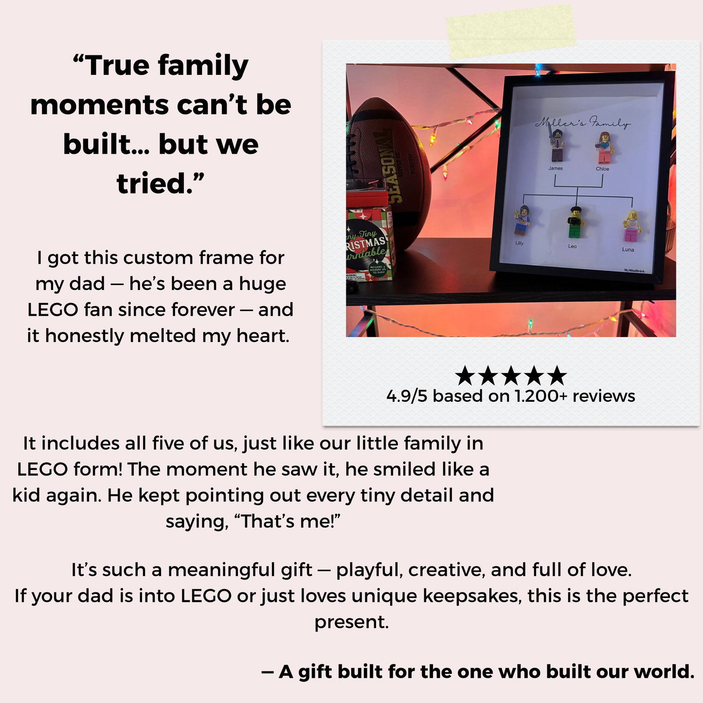 Custom LEGO® Frame  3-4 Minifigures 10x8 | MyMiniBrick - MyMiniBrick 