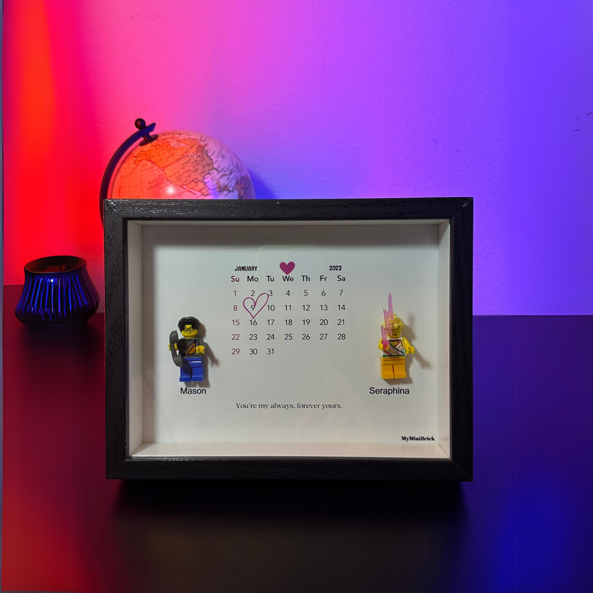 6x8 Frame Customizable 2-3 Minifigures - MyMiniBrick 